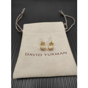 David Yurman 9mm Four-Prong Pavé Diamond Stud Earrings