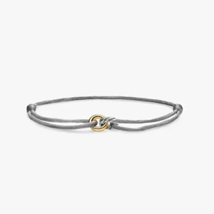 David Yurman Grey Double Ring Nylon Cord Bracelet