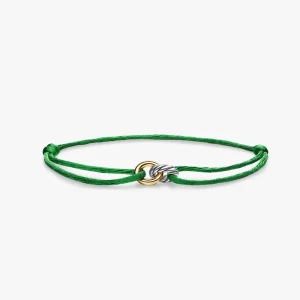 David Yurman Green Double Ring Nylon Cord Bracelet