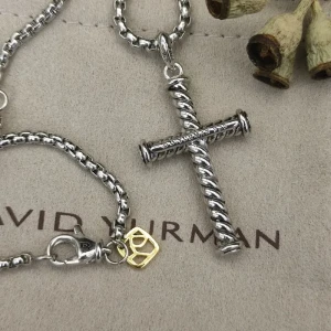David Yurman Sterling Silver Cross Pendant Necklace