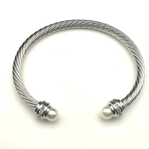 David Yurman 5mm Pearl Accent Gemstone Cuff Bracelet