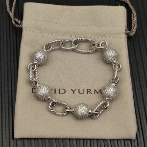 David Yurman Sterling Silver Madison Pavé Bead Bracelet
