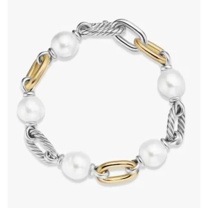 David Yurman Gold and Silver Madison Pearl Bracelet