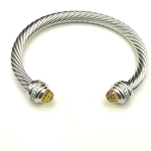 David Yurman 7mm Yellow Diamond-Set Cable Cuff Bracelet