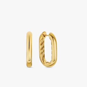 David Yurman Gold 24.3×15.9mm Smooth Hoop Earrings