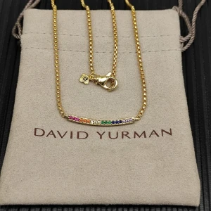 David Yurman 1.7mm Pavé Bar Multicolor Diamond Necklace
