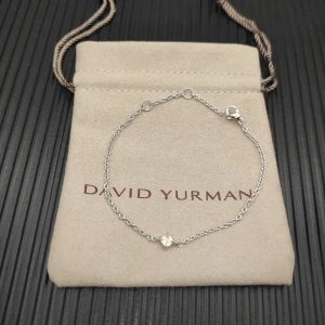 David Yurman 4mm Sterling Silver Single Stone Yellow Diamond Bracelet