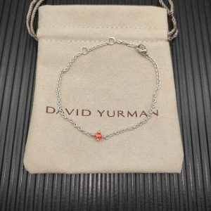 David Yurman 4mm Sterling Silver Single Stone Red Diamond Bracelet