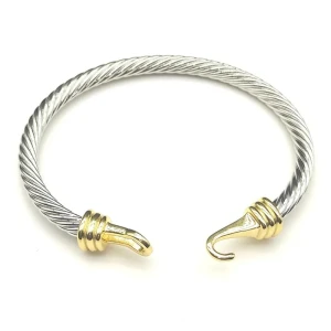 David Yurman 5mm Gold-Tone Hook-End Cuff Bracelet