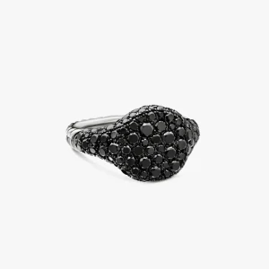 David Yurman 10mm Black and Gold Pavé Black Diamond “New York Light” Ring