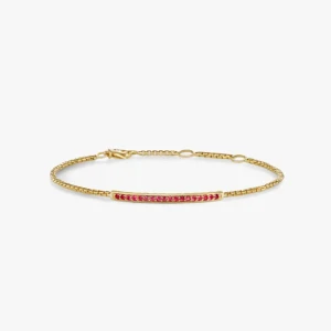 David Yurman 1.7mm Pavé Bar Red Diamond Bracelet