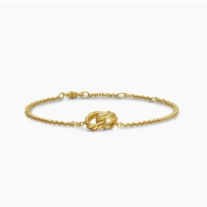 David Yurman 8mm Gold Double Ring Cable Bracelet