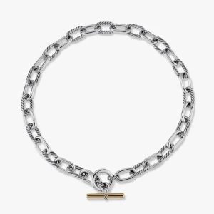 David Yurman 11mm Gold and Silver Twisted Cable Necklace, 48cm