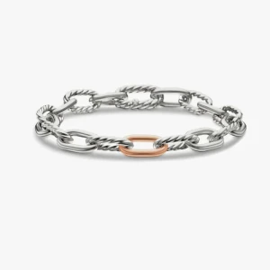 David Yurman Madison Chain Bracelet Rose Gold and Silver