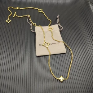 David Yurman Gold Clover Sweater Necklace 90cm Long Chain
