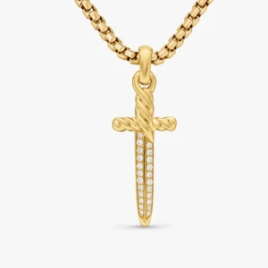 David Yurman Gold Petal Dagger Necklace