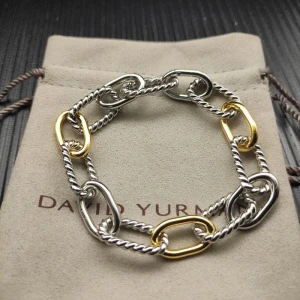 David Yurman Madison Three-Row Gold and Silver Chain Bracelet