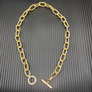 David Yurman 11mm Gold Pavé Twisted Cable Rotating Clasp Necklace