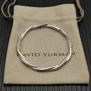 David Yurman 4.4mm Sterling Silver Small Infinity Interwoven Bangle Bracelet