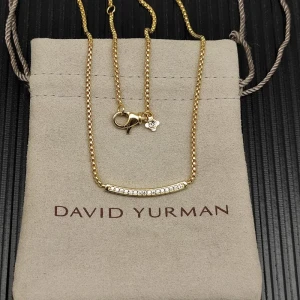David Yurman 1.7mm Pavé Bar White Diamond Necklace