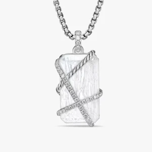David Yurman White Crystal Bezel Necklace, 3mm Chain, 50+5cm / 60+5cm Adjustable Length