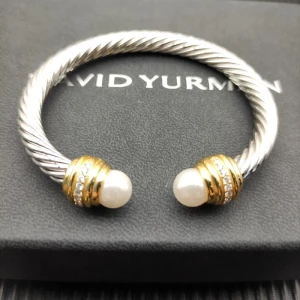 David Yurman 7mm Gold Pearl Head Gemstone Bracelet, Fits Wrist Sizes 16–20cm
