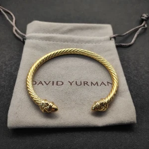 David Yurman 5mm Gold Colorful Enamel Cuff Bracelet, Fits Wrist Size 16cm - 20cm