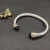 David Yurman 7mm Gold and Silver Double End Cap Black Diamond Cable Bracelet