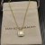 David Yurman Gold Square White Agate Pendant Necklace, 1.5mm Chain, Length 45cm + 5cm