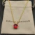 David Yurman Gold 11mm Four-Prong Red Diamond Necklace