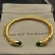 David Yurman 5mm Gold-Tone Cable Cuff Bracelet Deep Green Diamonds