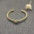 David Yurman Gold Tone 4mm Cable Square White Diamond Cuff Bracelet