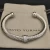 David Yurman 7mm Sterling Silver Cable Cuff Bracelet with Bead End Caps White Diamonds