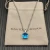David Yurman Sterling Silver 11mm Four-Prong Blue Diamond Necklace