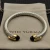 David Yurman 7mm Gold-Tone End Caps Sterling Silver Cable Cuff Bracelet Black Diamonds
