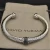 David Yurman 7mm Sterling Silver Cable Cuff Bracelet with Bead End Caps Black Diamonds