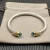 David Yurman 5mm Gold End Sterling Silver 5-Row Pavé Blue Diamond Bracelet
