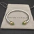 David Yurman 5mm Gold-End Light Green Rectangular Stone Cable Cuff Bracelet