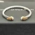David Yurman 5mm Gold-Tone End Caps Sterling Silver Cable Cuff Bracelet with Pearls