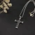 David Yurman Double Cable Cross Pendant Necklace with White Pavé
