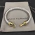 David Yurman Gold Tone 7mm Hook End Cuff Bracelet