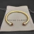 David Yurman 5mm Gold Cable Cuff Bracelet with Diamond-Accented Champagne Stone