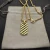 David Yurman Gold Square Wave Pendant Necklace, 3mm Chain, Length 50cm + 5cm