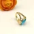 David Yurman Gold 14mm Square Blue Pavé Diamond Ring