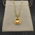 David Yurman Gold 14mm Square Champagne Diamond Necklace