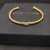 David Yurman Gold Tone 4mm Diamond Single X Cuff Bracelet