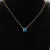 David Yurman Gold 8mm Four-Prong Blue Diamond Necklace