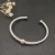 David Yurman 4mm Gold and Silver Single Bead Cuff Bracelet