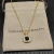 David Yurman Gold Square Black Diamond Pendant Necklace, 1.5mm Chain, Length 45cm + 5cm