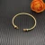 David Yurman Gold 3mm Pavé Hook-End Bangle Bracelet